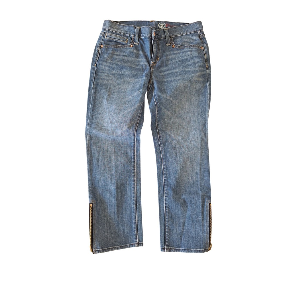 Gap 1969 Limited Edition Blue Denim Ankle Zip Straight Leg Jeans Womens Size 6